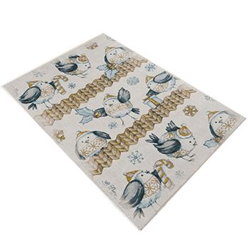 Alfombra De Poliester Estampada 80 X 150cm Modelo Coldbird Multicolor