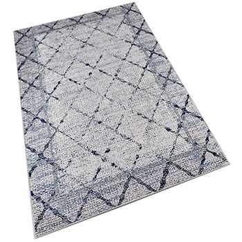 Alfombra De Poliester Estampada 80 X 150cm Modelo Strypered Multicolor