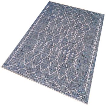 Alfombra De Poliester Estampada 100 X 150cm Modelo Thewedding Azul