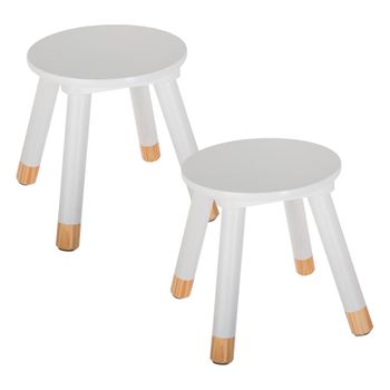 Set De 2 Taburetes Infantiles "suavidad" Well Home Blanco