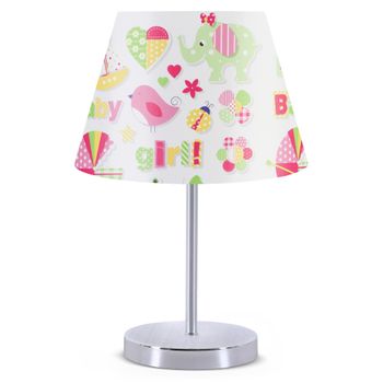 Lámpara De Noche Wellhome Tipo E 27 Ip: 2-0 Max 60 W  37 Cm Blanco/rosa