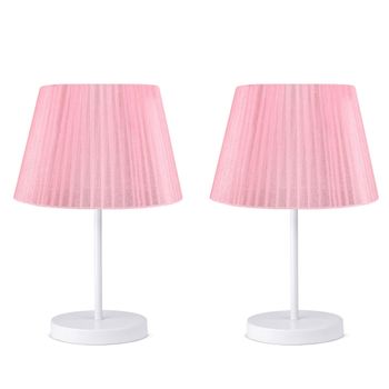 Set De 2 Lamparitas De Noche Wellhome Tipo E 27 Max 60 W 37 Cm Rosa