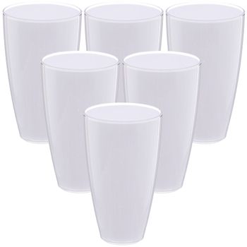 Set De 6 Vasos De Poliestireno Wellhome Blancos