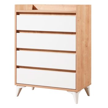 Mueble De Aglomerado De Madera Wellhome 70x92x40 Cm Safiro Roble/blanco