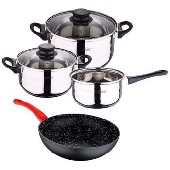 Juego De Bateria De Cocina De 5pc + Wok En Aluminio Forjado San Ignacio.