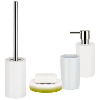 Set De 4 Piezas Para Baño De Porcelana Spirella Blanco