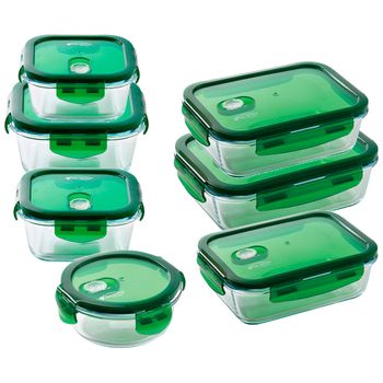 Set 7 Fiembreras Herméticas De Borosilicato San Ignacio Vitoria Verde