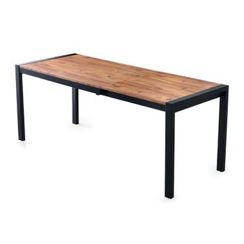 Mesa De Comedor Metal  Wellhome 120x75x74 Cm Pino Atlántico