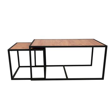 Mesa De Centro Metal  Wellhome 104x50x50 Cm Noga Y Negro