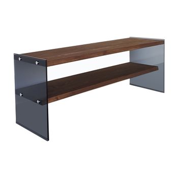 Mesa Tv De Madera De Pino Macizo Wellhome 120 X 45 X 35 Cm Nogal