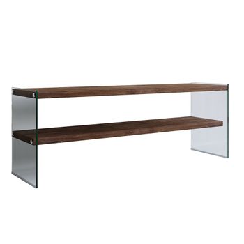 Mesa Tv De Madera De Pino Macizo Wellhome 120 X 45 X 35 Cm Nogal