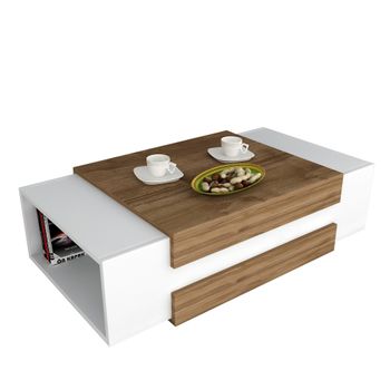 Mesa Auxiliar De Aglomerado Wellhome 110 X 31 X 57 Cm Blanco nogal