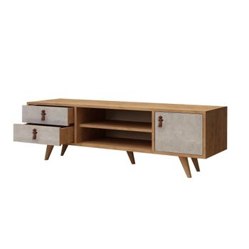 Mesa Tv De Aglomerado Wellhome 120 X 53 X 40 Cm Roble blanco