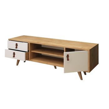 Mesa Tv De Aglomerado Wellhome 120 X 53 X 40 Cm Roble blanco