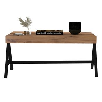 Mesa Auxiliar De Aglomerado Wellhome 109x57x8 Cm Atlantic Y Negro