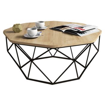 Mesa Auxiliar De Aglomerado Wellhome 92x92x39 Cm Roble