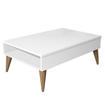 Mesa Auxiliar De Aglomerado Wellhome 92x62x22 Cm Blanco