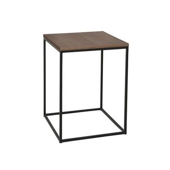 Mesa Auxiliar De Aglomerado Wellhome 109x57x14 Cm Nogal Y Negro