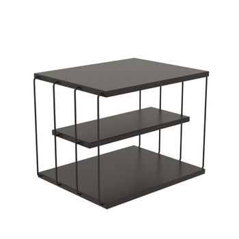 Mesa Auxiliar De Aglomerado Wellhome 55x45x10 Cm Antracita Y Negro