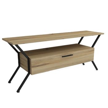 Mesa Tv De Aglomerado Wellhome 124 X 54 X 35 Cm Fieltro  negro