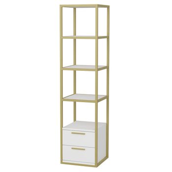 Librería, 100% Tablero De Aglomerado Rechapado En Melamina, Color Oro blanco