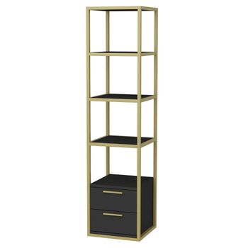 Librería, 100% Tablero De Aglomerado Rechapado En Melamina, Color Oro antracita