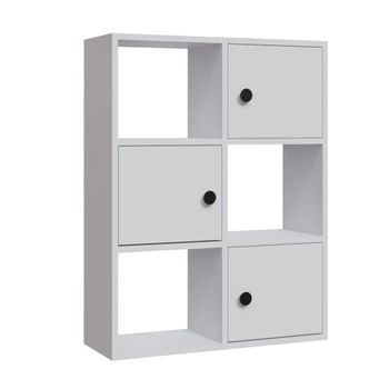 Librería, 100% Tablero De Aglomerado Rechapado En Melamina, Color Blanco H.93