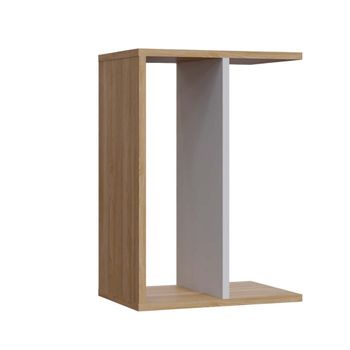 Mesa Auxiliar De Aglomerado Wellhome 44,5x29,6x63,2 Cm Roble Y Blanco