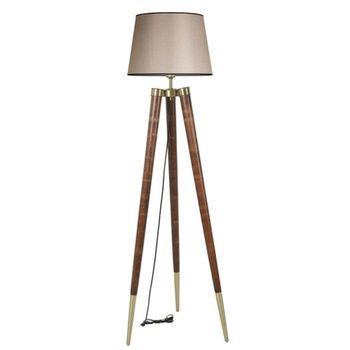 Lámpara Pie Beige Nogal 45x165 E27 60w Wellhome