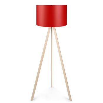 Lámpara De Pie Con 70% Mdf/30% Pvc Rojo Crema Wellhome