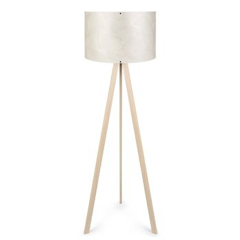 Lámpara De Pie Con 70% Mdf/30% Pvc Fabric Beige Crudo Wellhome