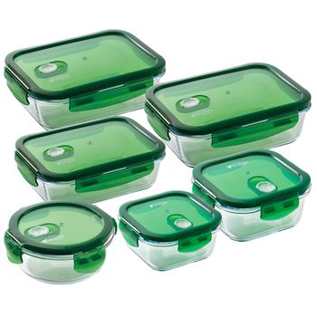 Fiambreras San Ignacio Vitoria Herméticas, Borosilicato Verde: 400-1500ml.