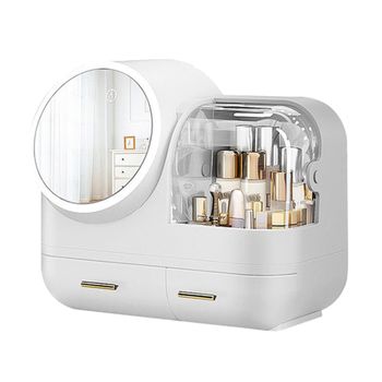 Caja Organizadora De Maquillaje Con Espejo Con Luz Led Blanco Joybos