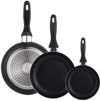 Set Juego 3 Sartenes Inducción 20-24-28cm Aluminio, Antiadherente Piedra  Ecológico Sin Pfoa Negro Wecook Khalma con Ofertas en Carrefour