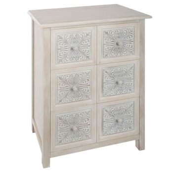 Cómoda Cajonera Blanca De 6 Cajones Para Tu Almacenamiento (64x34x94cm) Wellhome