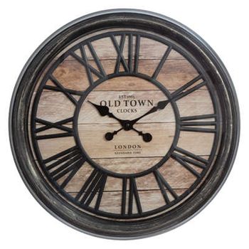 Reloj Decorativo En Relieve En Plástico Wellhome 49 X5,5 Cm Negro
