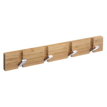 Perchero  Bambú  Wellhome Con 4 Colgadores Cromados 40x5,5x6 Cm.madera