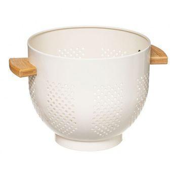 Colador Metálico Hierro 20 Cm Wellhome L.29 X D.22 X H18,5 Cm Blanco