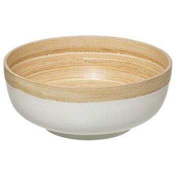 Ensaladera De Madera De Bambú Blanco D. 20 X H. 7,5 Cm Wellhome