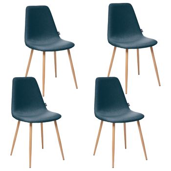 Set De 4 Sillas Hierro-ply Atmosphera 'roka' 45x51x87 Azul