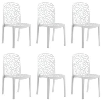 Silla con Reposabrazos Stack Blanca 52x40x82cm O91