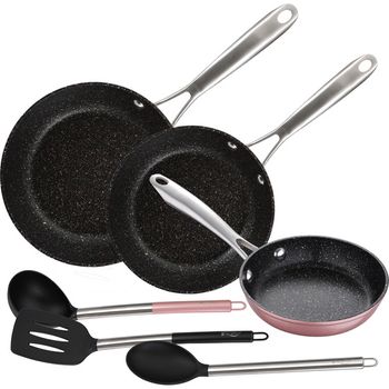 SET SARTENES 16X4.0 , 20X5.0 CM , 28X6.0 CM Y WOK 28X8.0 CM ALUMINIO