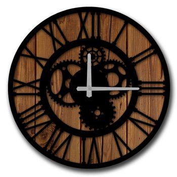 Reloj Decorativo Mdf  Wellhome Con Estilo Engranajes D:50