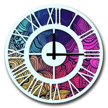 Reloj Decorativo Mdf  Wellhomecon Estilo Fansía Multicolor D:50