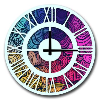 Reloj Decorativo Mdf Con Estilo Fansía Multicolor