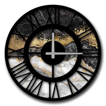 Reloj Decorativo Mdf Wellhome Elegante D.50x5