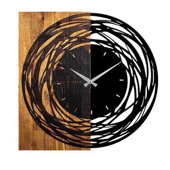 Reloj De Pared Madera Decorativa Con Estilo "rotaciones"