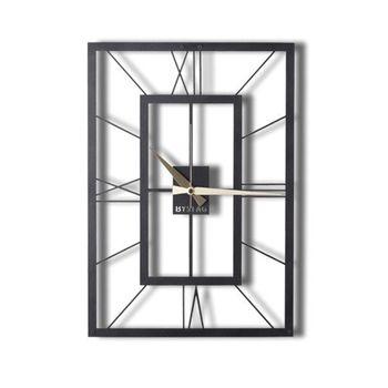 Reloj De Pared Cuadrado Metal Wellhome Decorativo 49x34,5