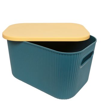 Organizador De Escritorio Verde Y Amarillo 25x17x15 Wellhome