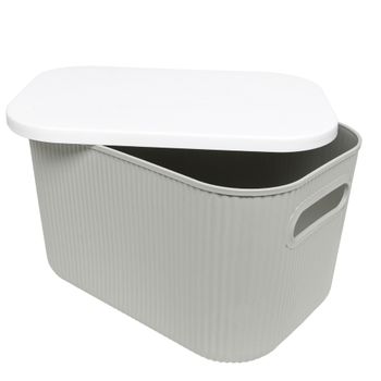 Organizador De Escritorio Gris Y Blanco 25x17x15 Wellhome